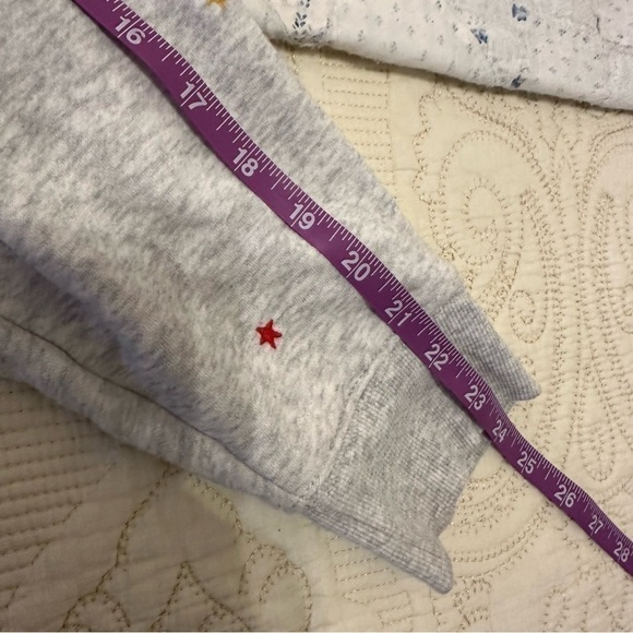 Grey oversized cozy women’s crew neck sweatshirt comfy relaxed tiny stars XL - Picture 7 of 8